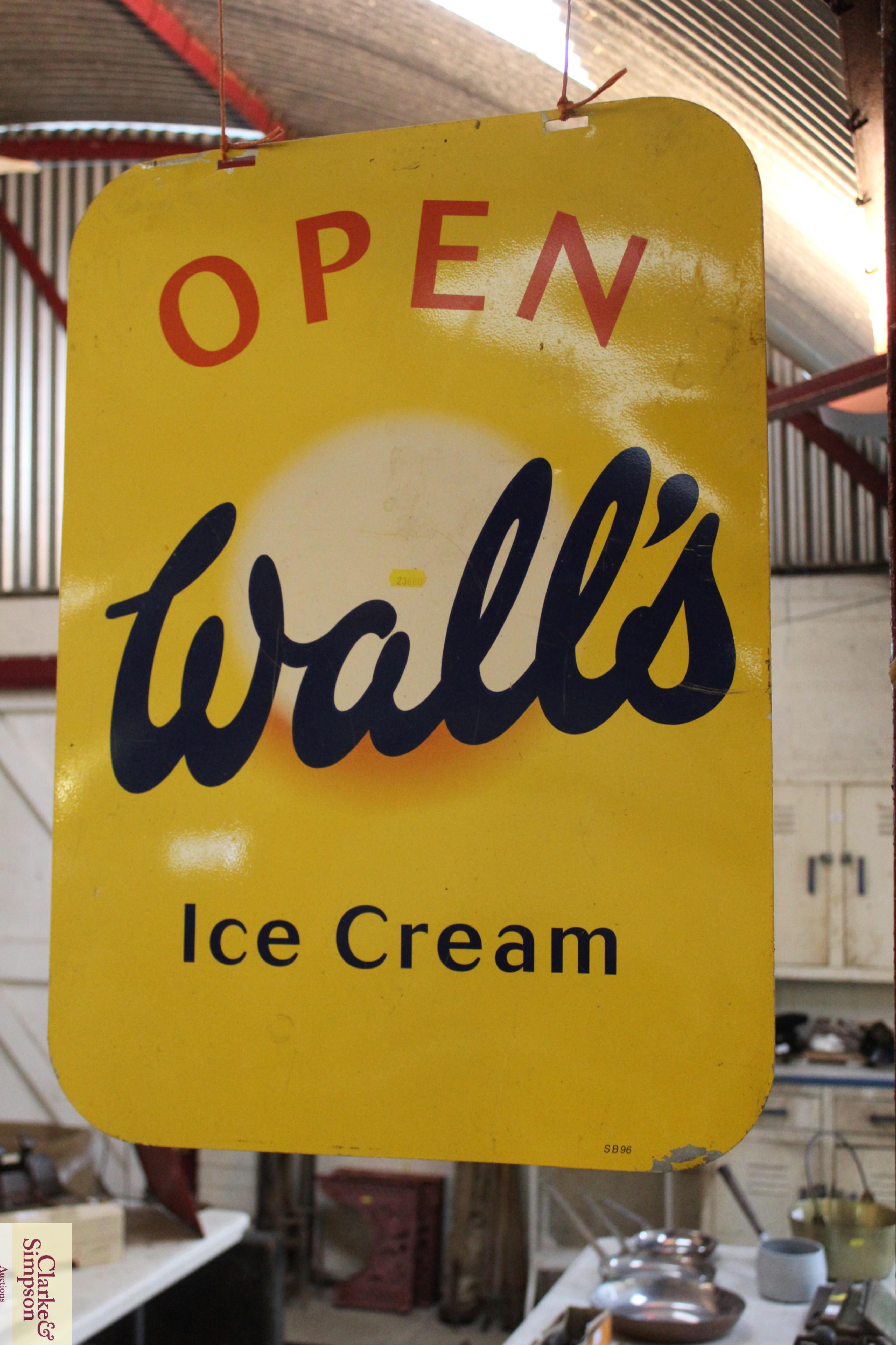 A "Walls Ice Cream" open double sided sign - Image 2 of 2