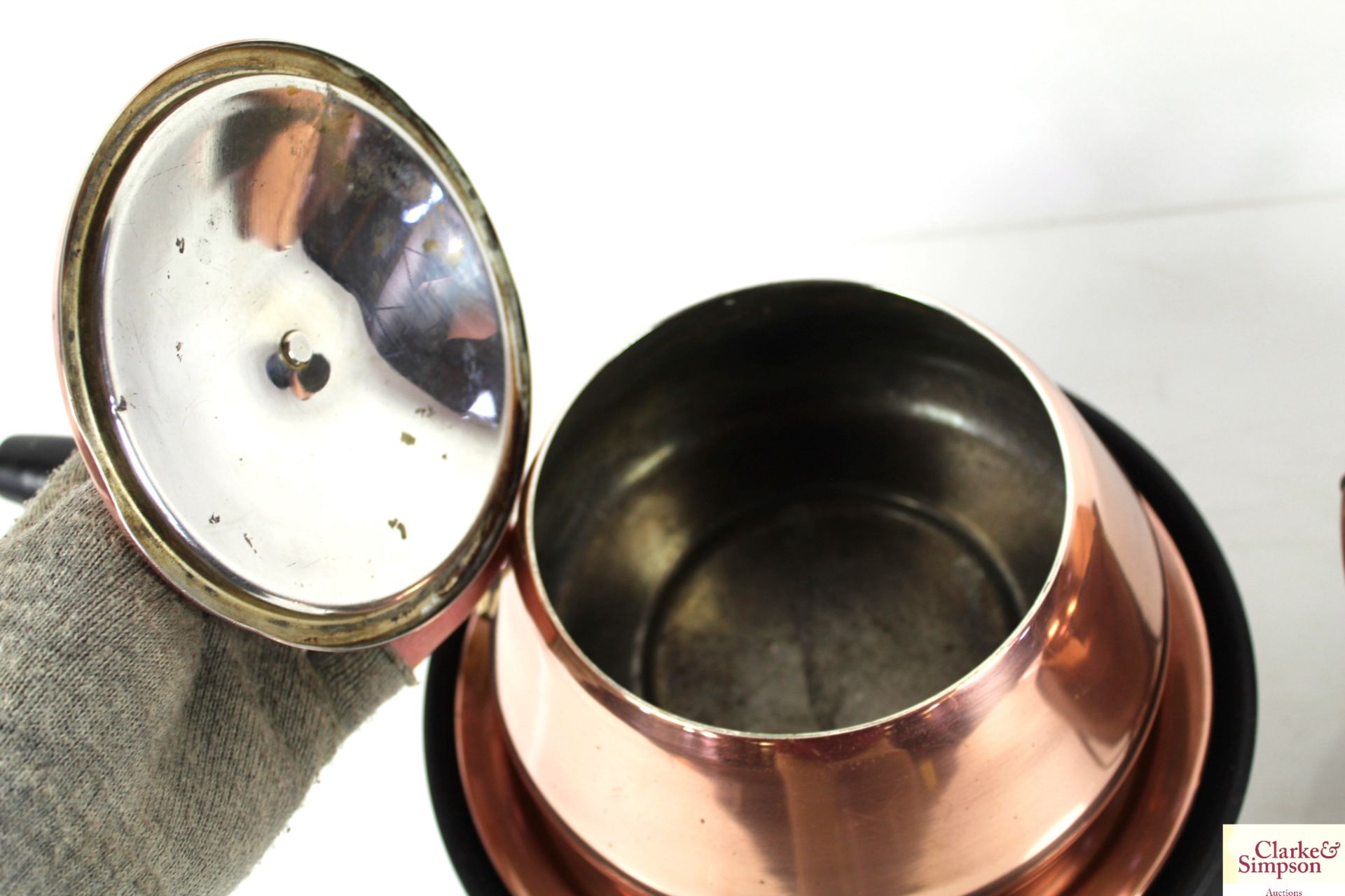 Two copper fondue sets with burners - Image 8 of 8