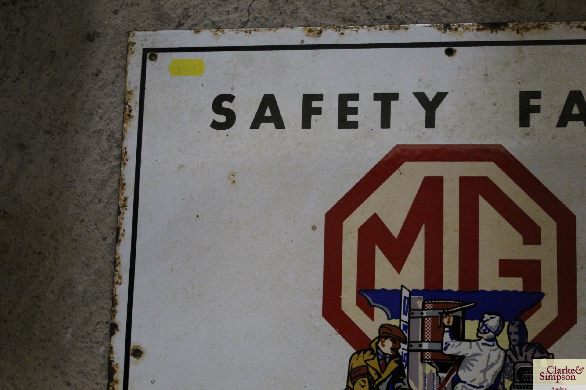 An ornate MG enamel sign for the "1933 MG Magnette - Image 2 of 10