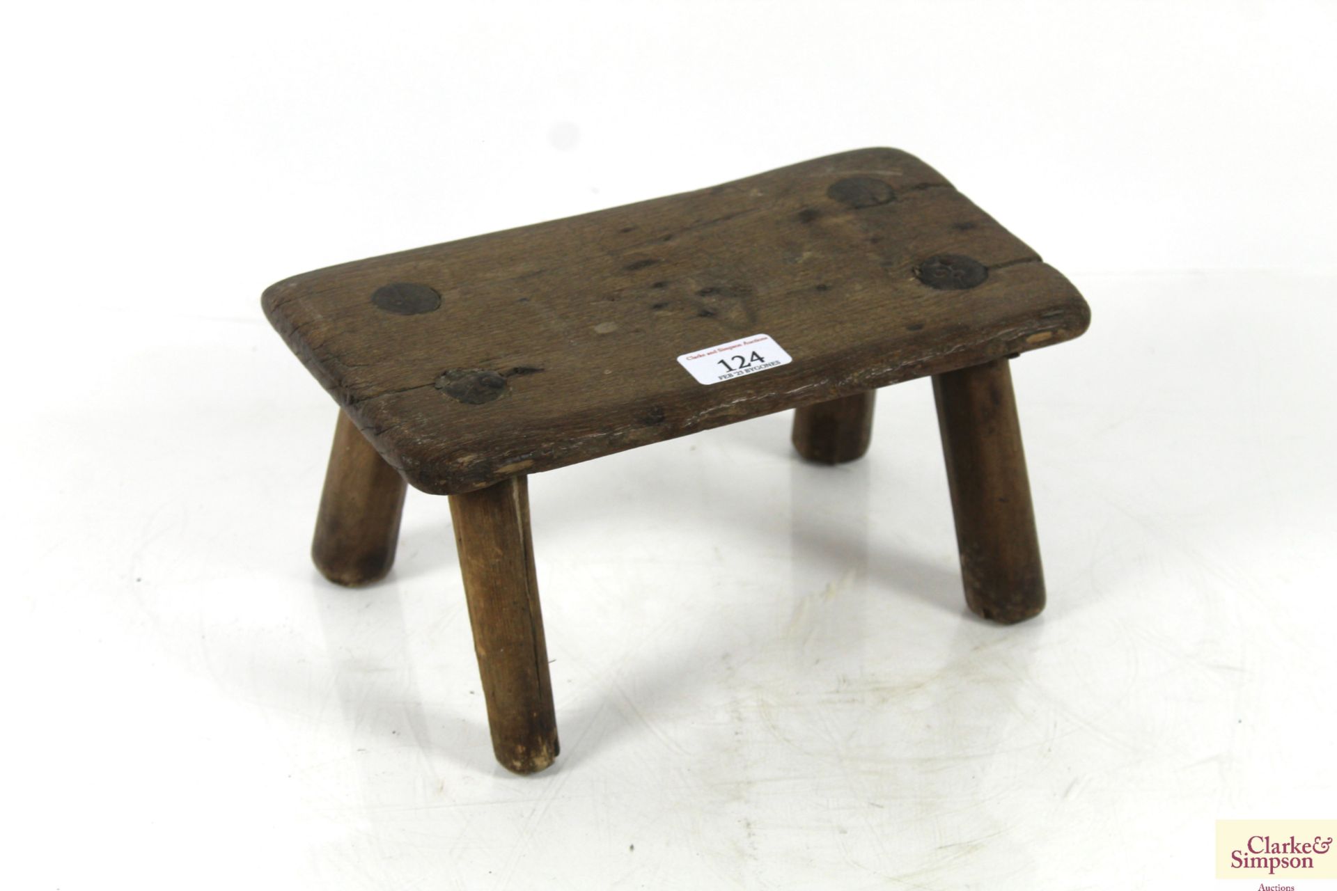 An 18th Century oak footstool