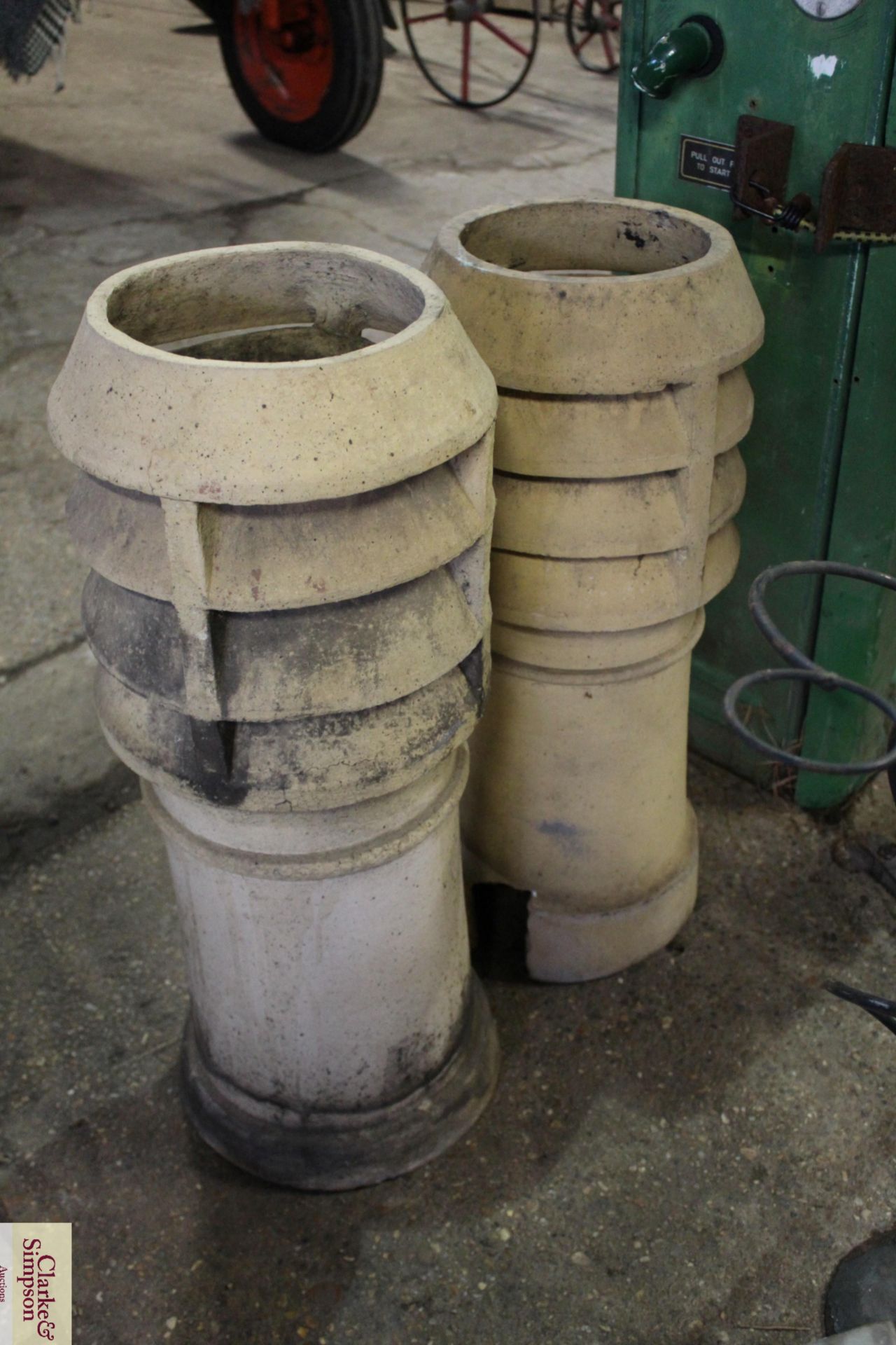 Two ornate vintage chimney pots, one AF - Image 3 of 3