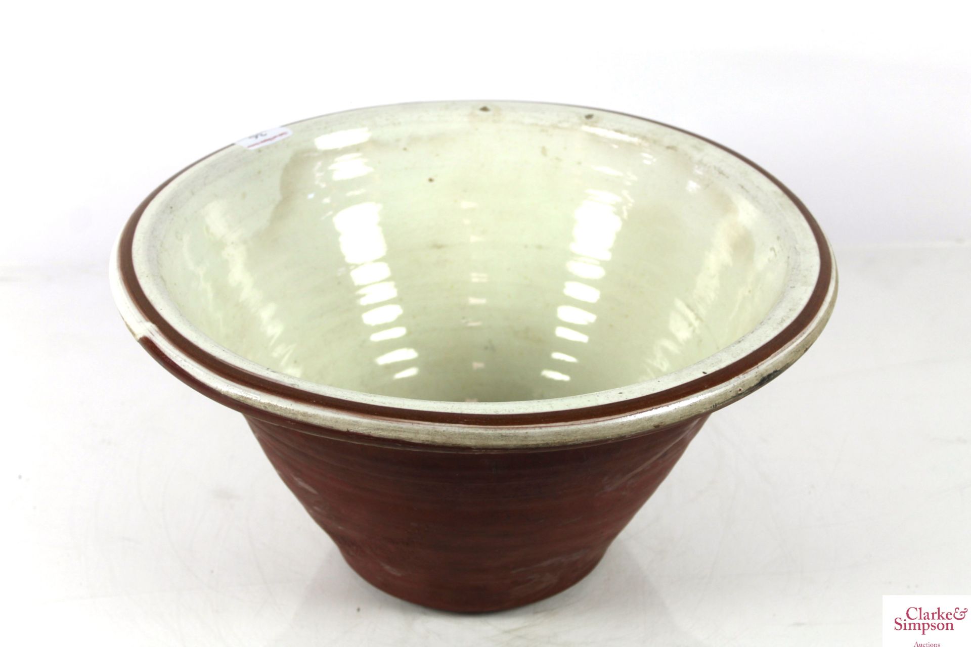 A large Victorian slipware bowl - Image 2 of 5