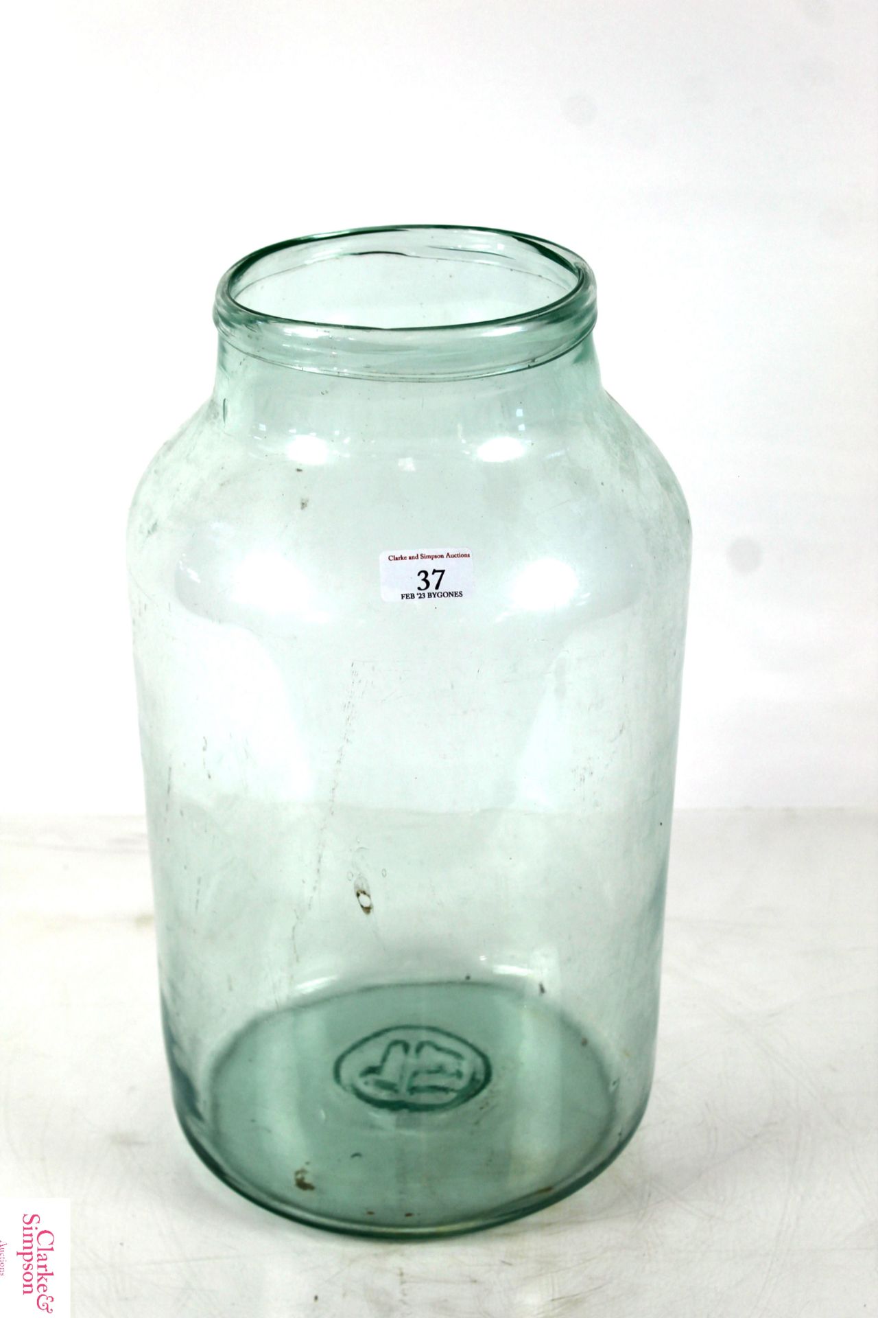 A large glass jar