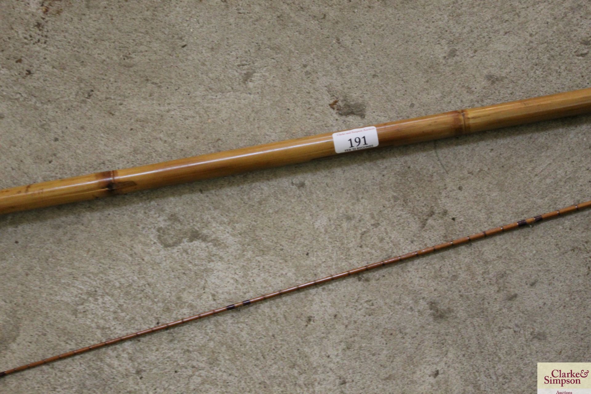 An unusual bamboo fishing rod tip case and content - Image 4 of 5