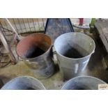 Two galvanised planters