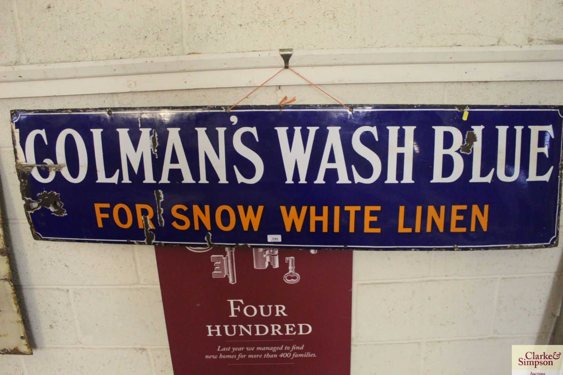 A "Colman's Wash Blue For Snow White Linen" enamel