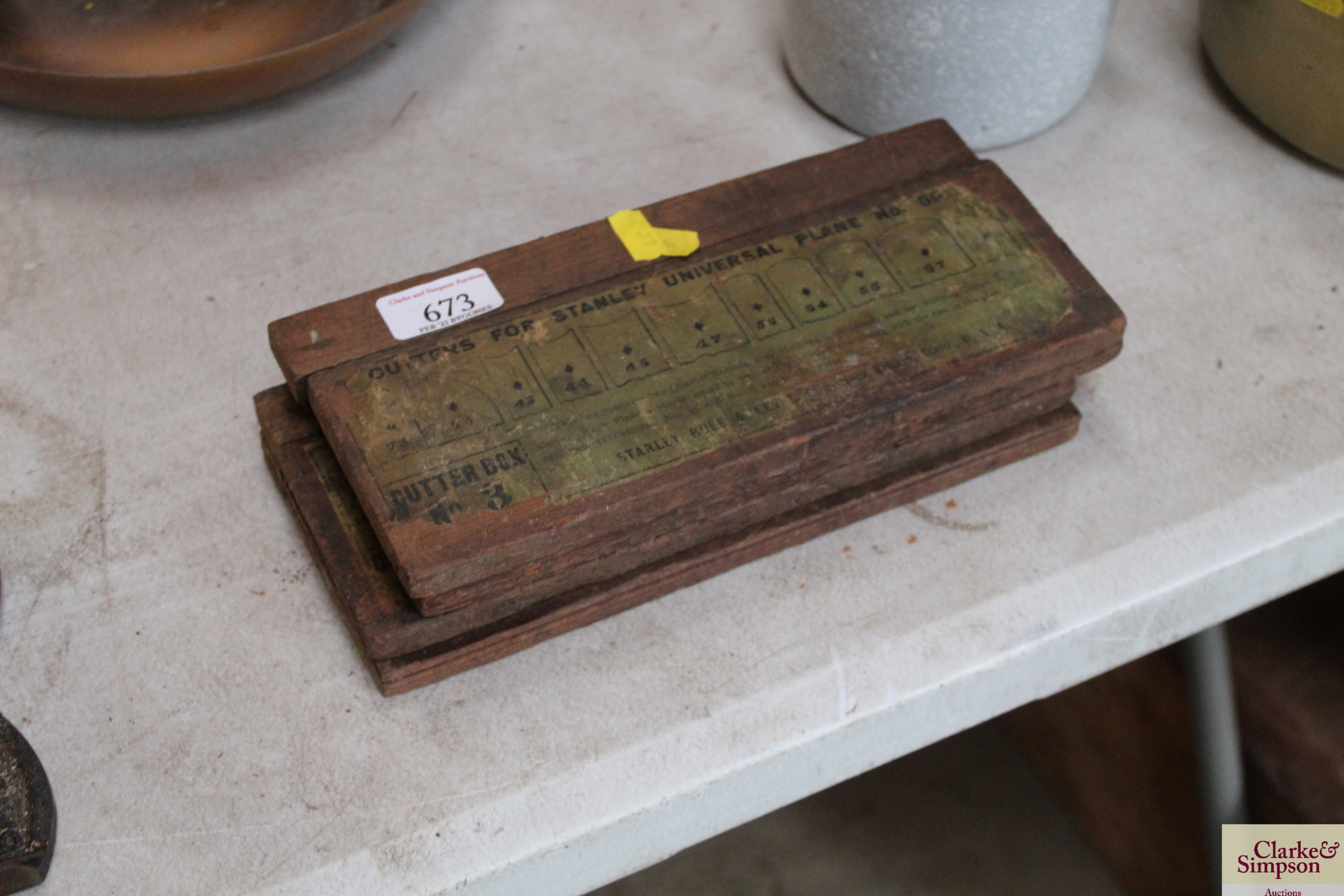 Four sets of cutters for a Stanley Universal plane No.55