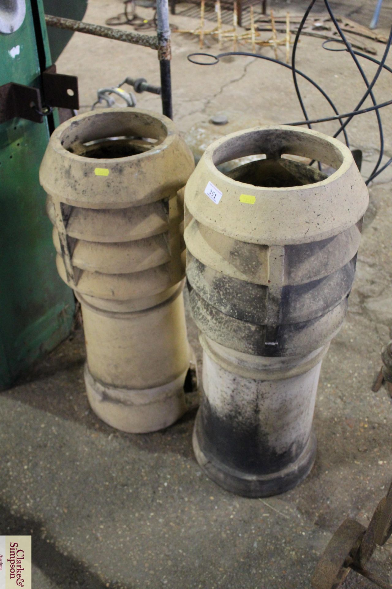 Two ornate vintage chimney pots, one AF - Image 2 of 3