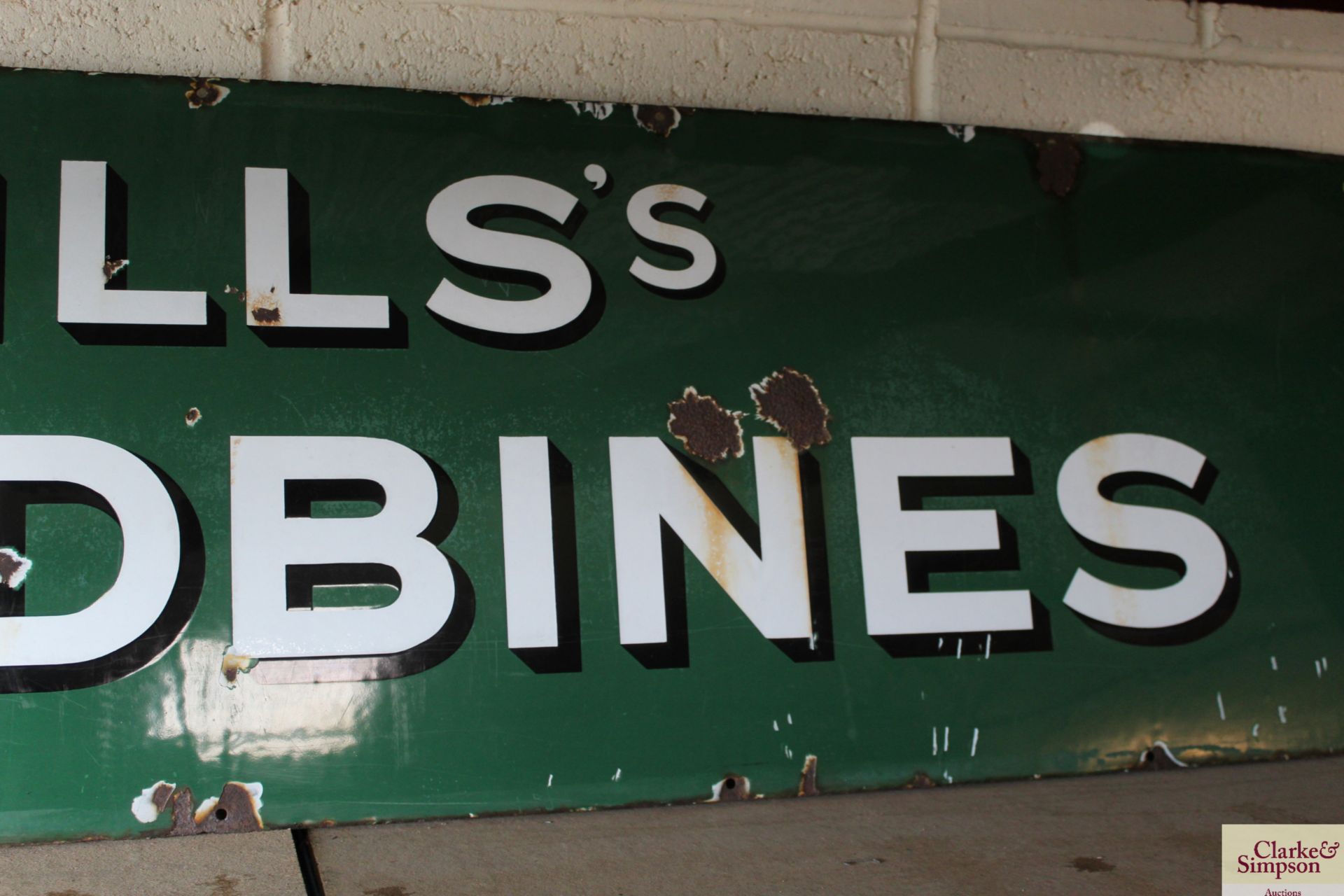A Wills's Woodbine enamel sign, approx. 72" x 18" - Image 4 of 5