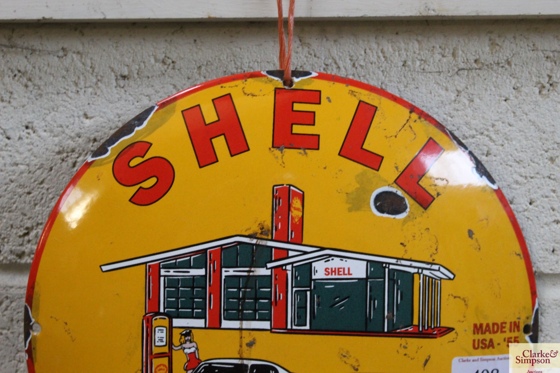 A reproduction "Shell Gasoline" circular enamel ad - Image 2 of 6