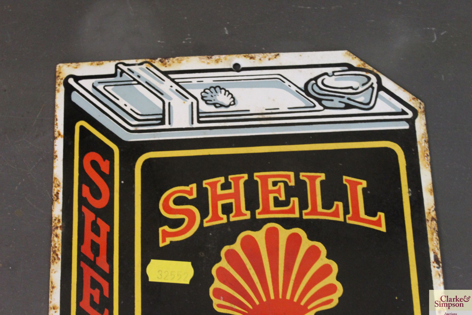 A "Shell Motor Oil" enamel advertising sign, appro - Image 2 of 6