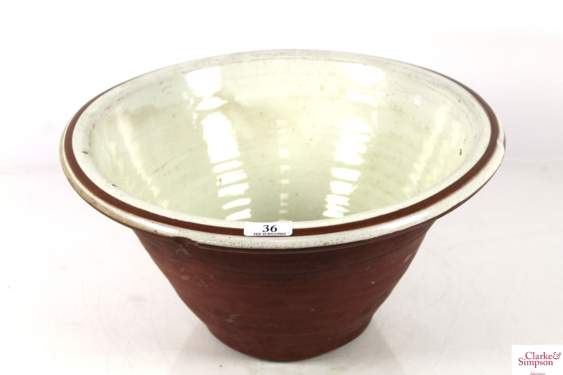 A large Victorian slipware bowl