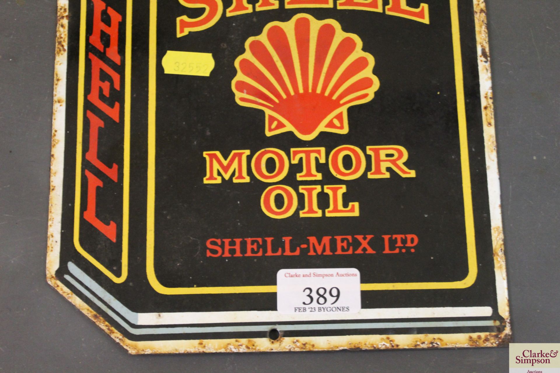 A "Shell Motor Oil" enamel advertising sign, appro - Image 3 of 6