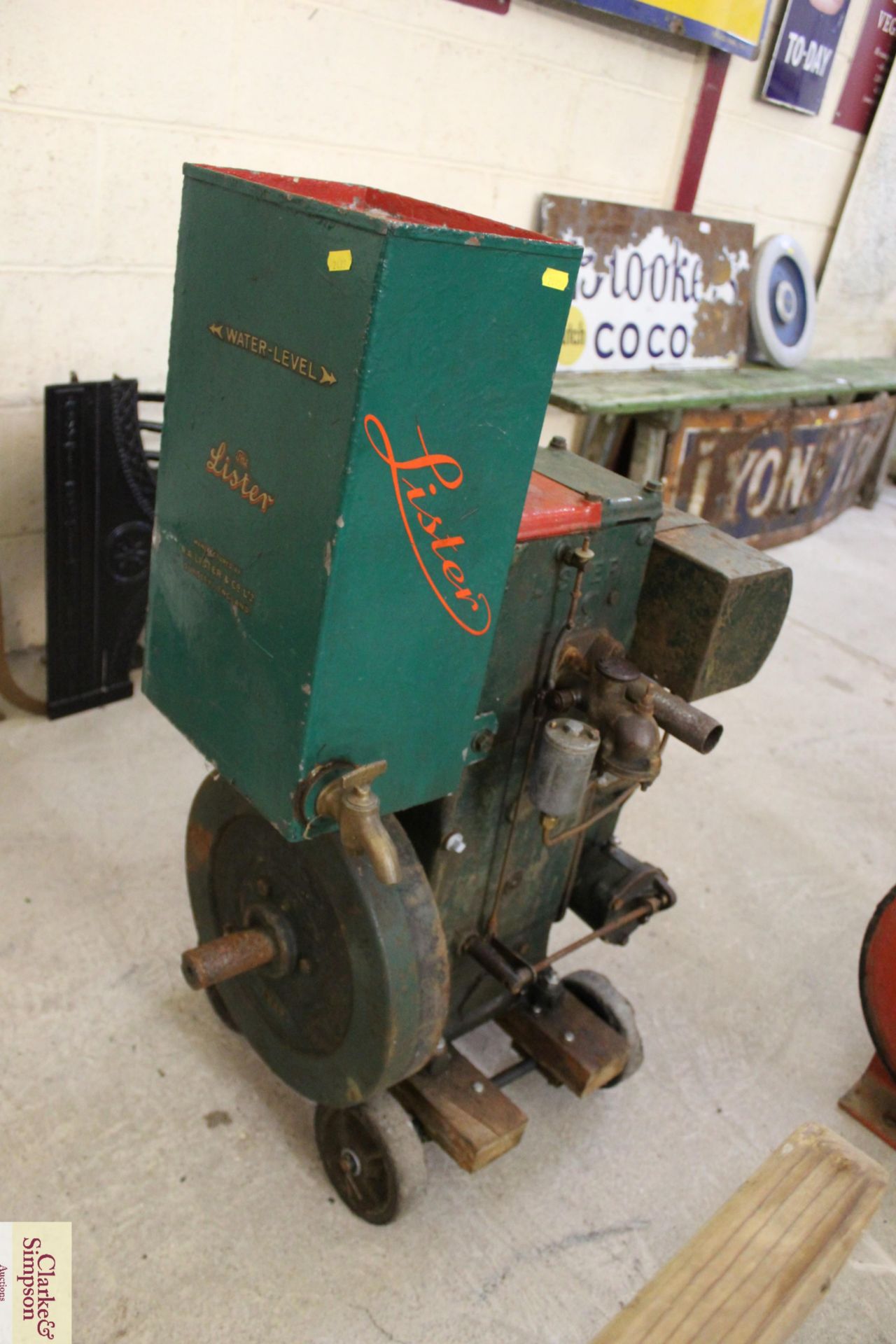 A Lister D stationary engine on trolley base - ven