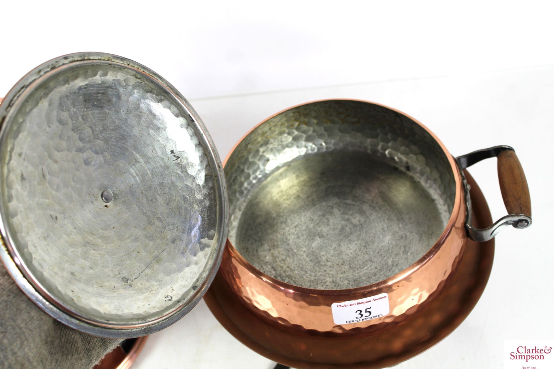 Two copper fondue sets with burners - Image 7 of 8