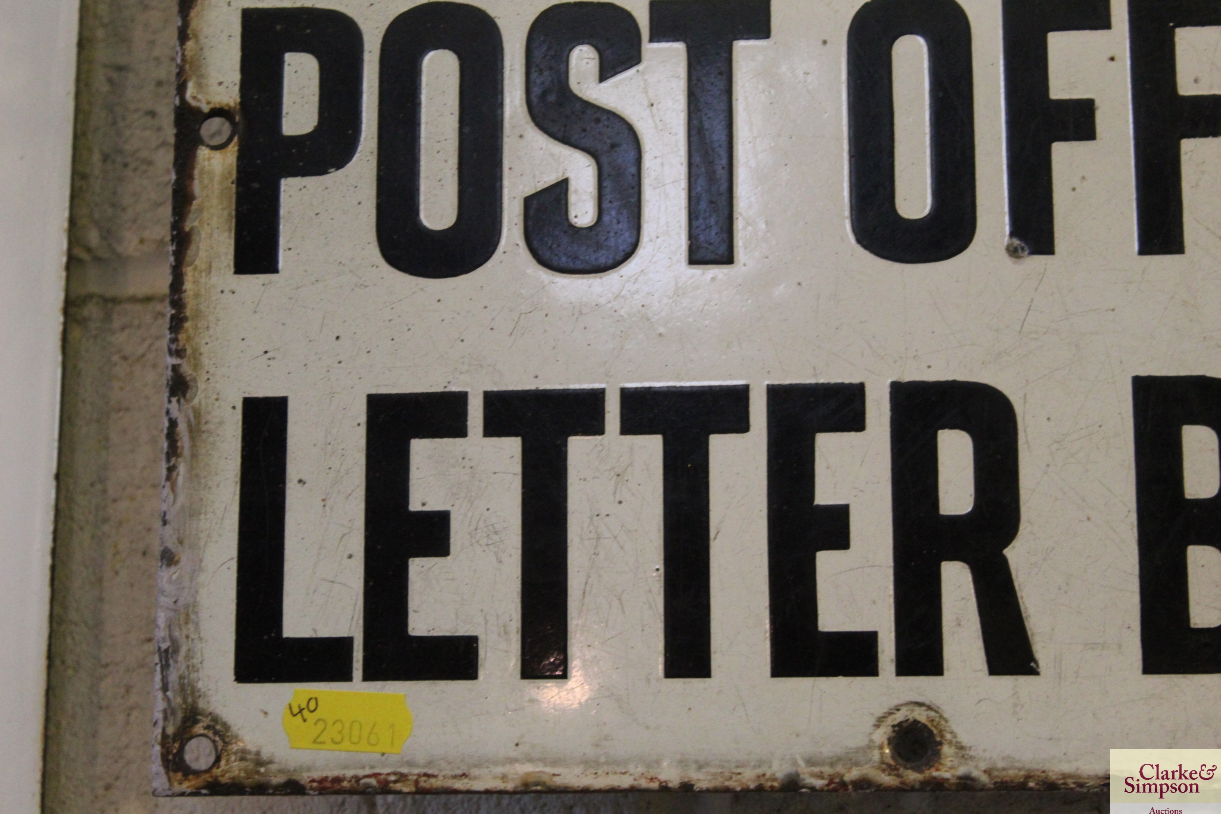 A Post Office "Letter Box" enamel sign, approx. 12 - Image 5 of 10