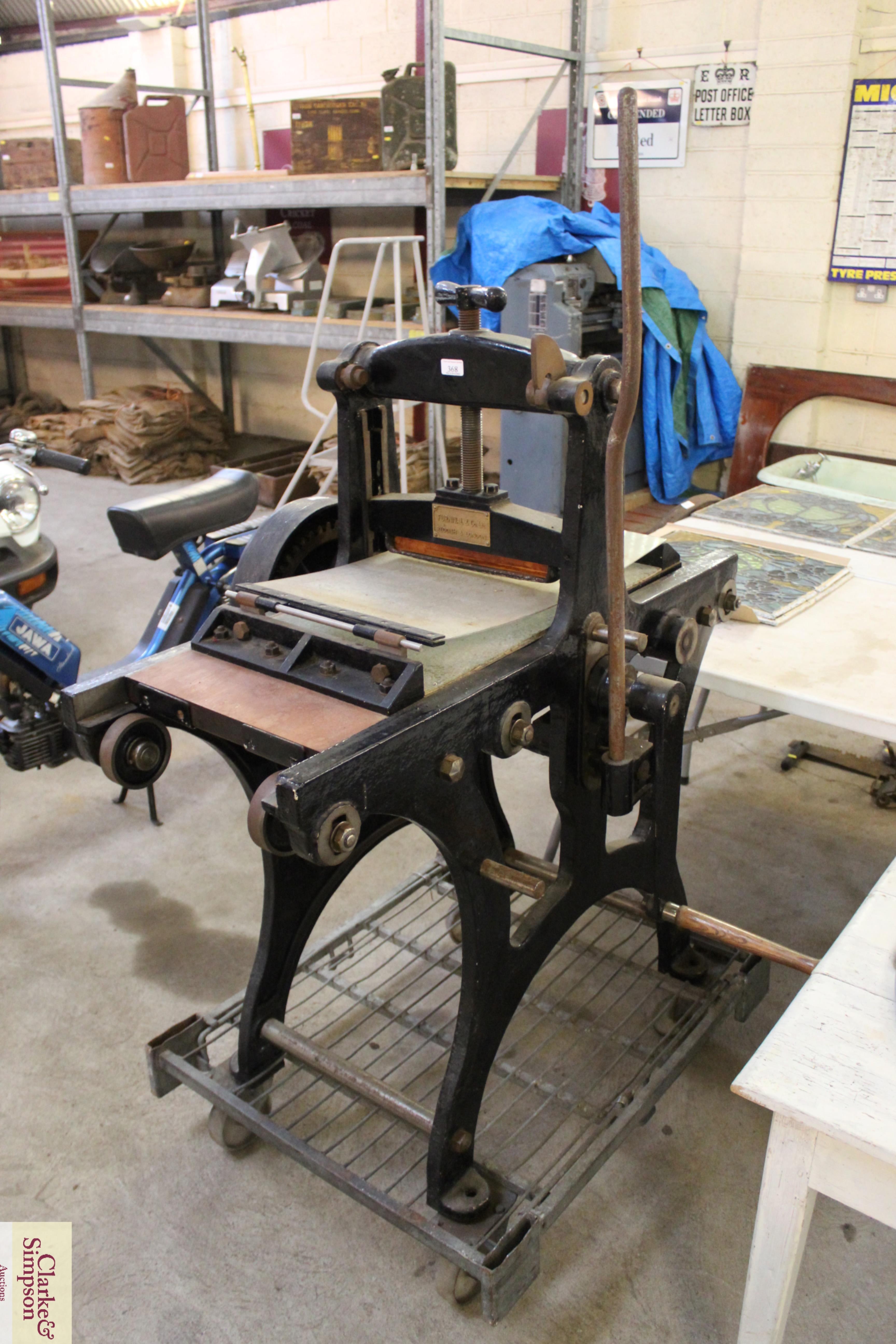 A Furnival & Co. Ltd. hand operated litho printing press - Image 2 of 10