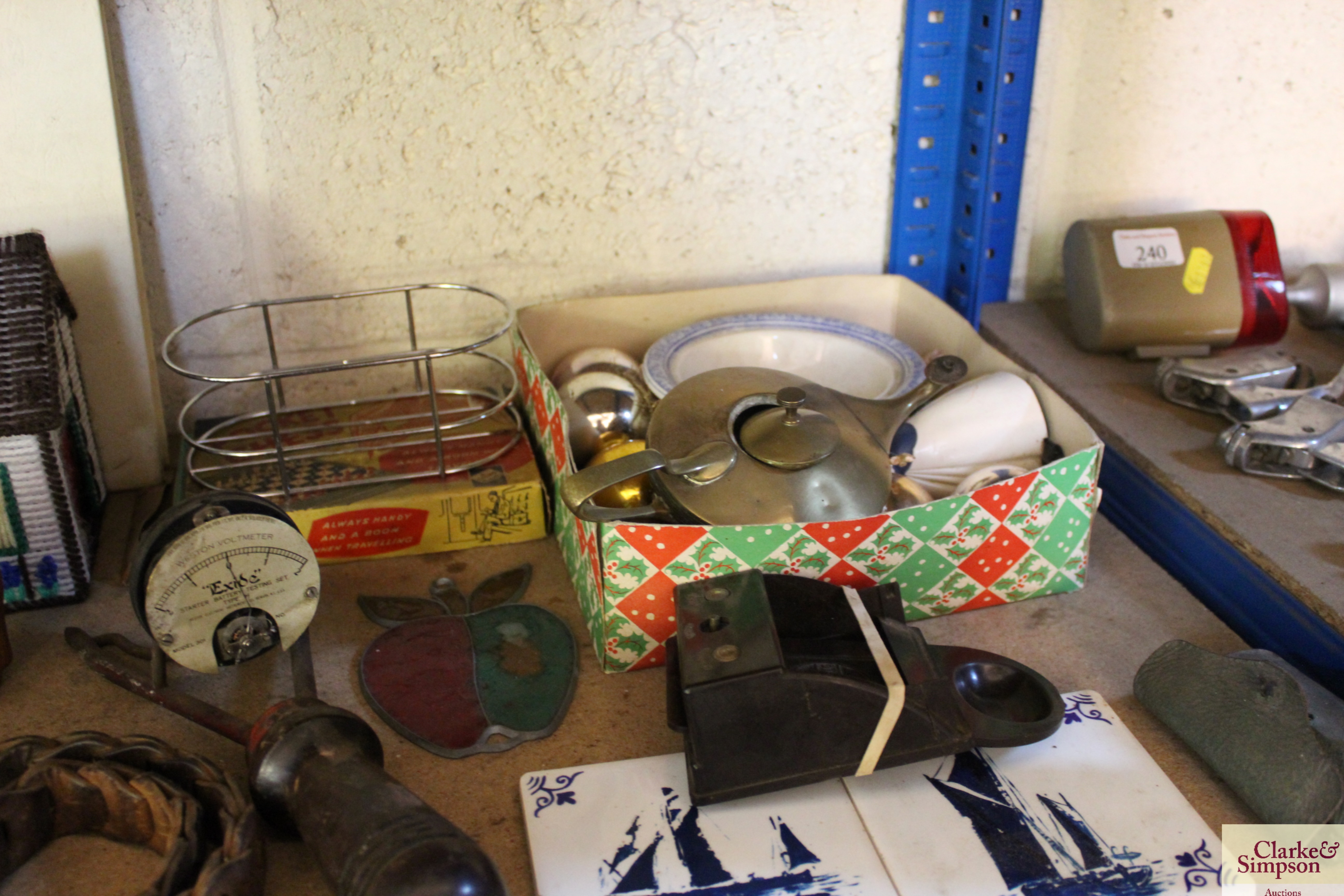 A pair of wooden clogs, two tankards, a small leat - Image 4 of 6