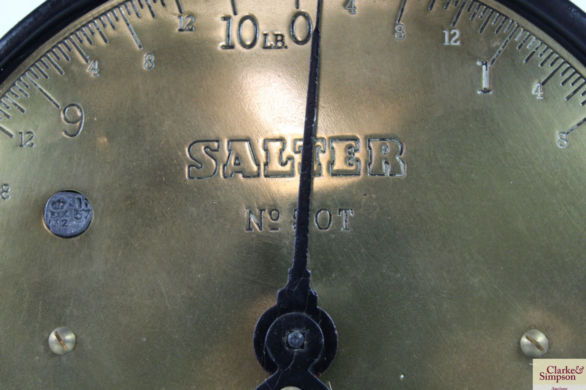 A set of Salter brass dial spring balance platform scales - Image 4 of 6