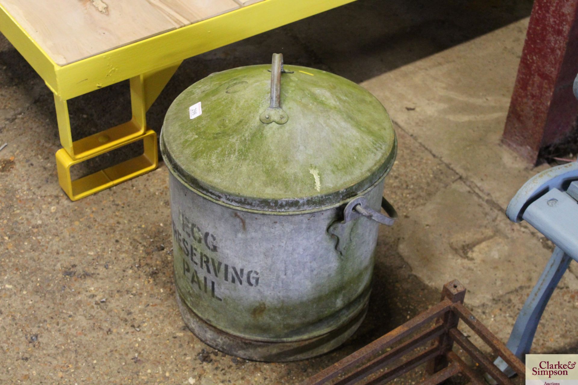A galvanised lidded egg preserving pail - Image 2 of 3