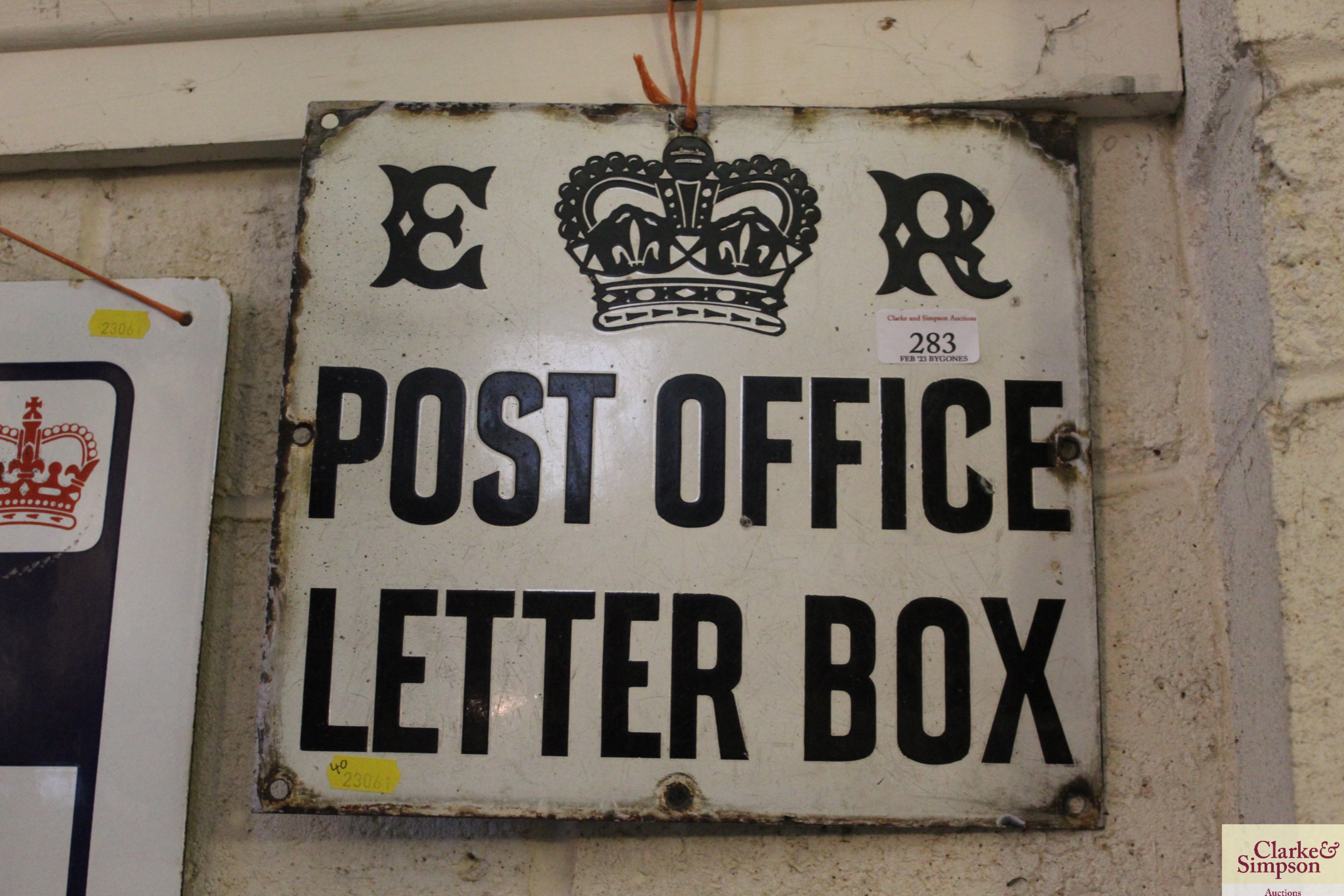 A Post Office "Letter Box" enamel sign, approx. 12