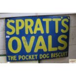 A "Spratts Ovals, The Pocket Dog Biscuit" enamel a