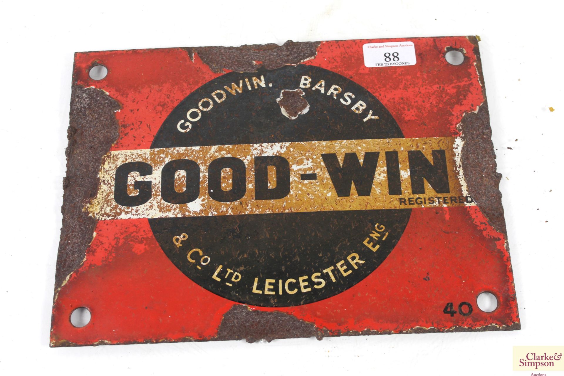 A "Good-Win" enamel sign, approx. 12" x 9"