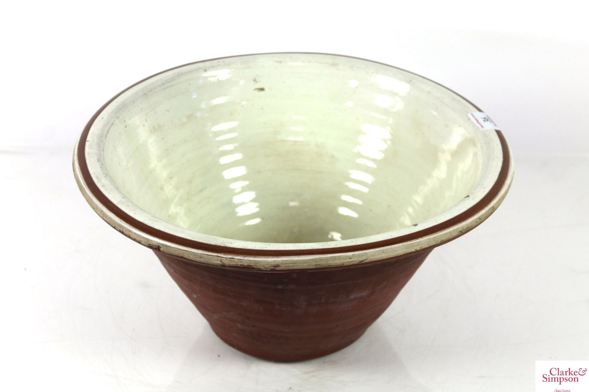 A large Victorian slipware bowl - Image 3 of 5