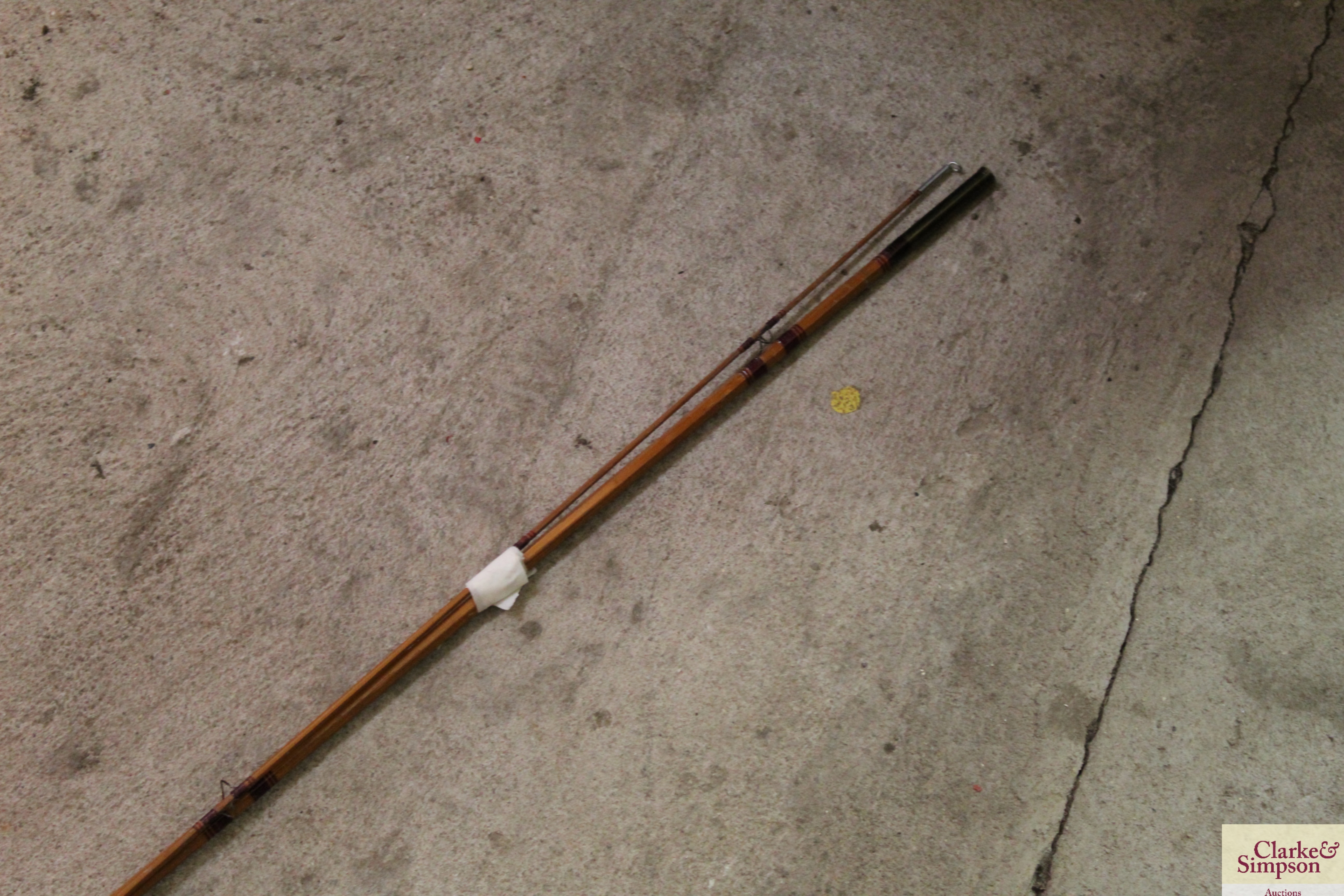 A two piece split cane fishing rod - Image 2 of 6