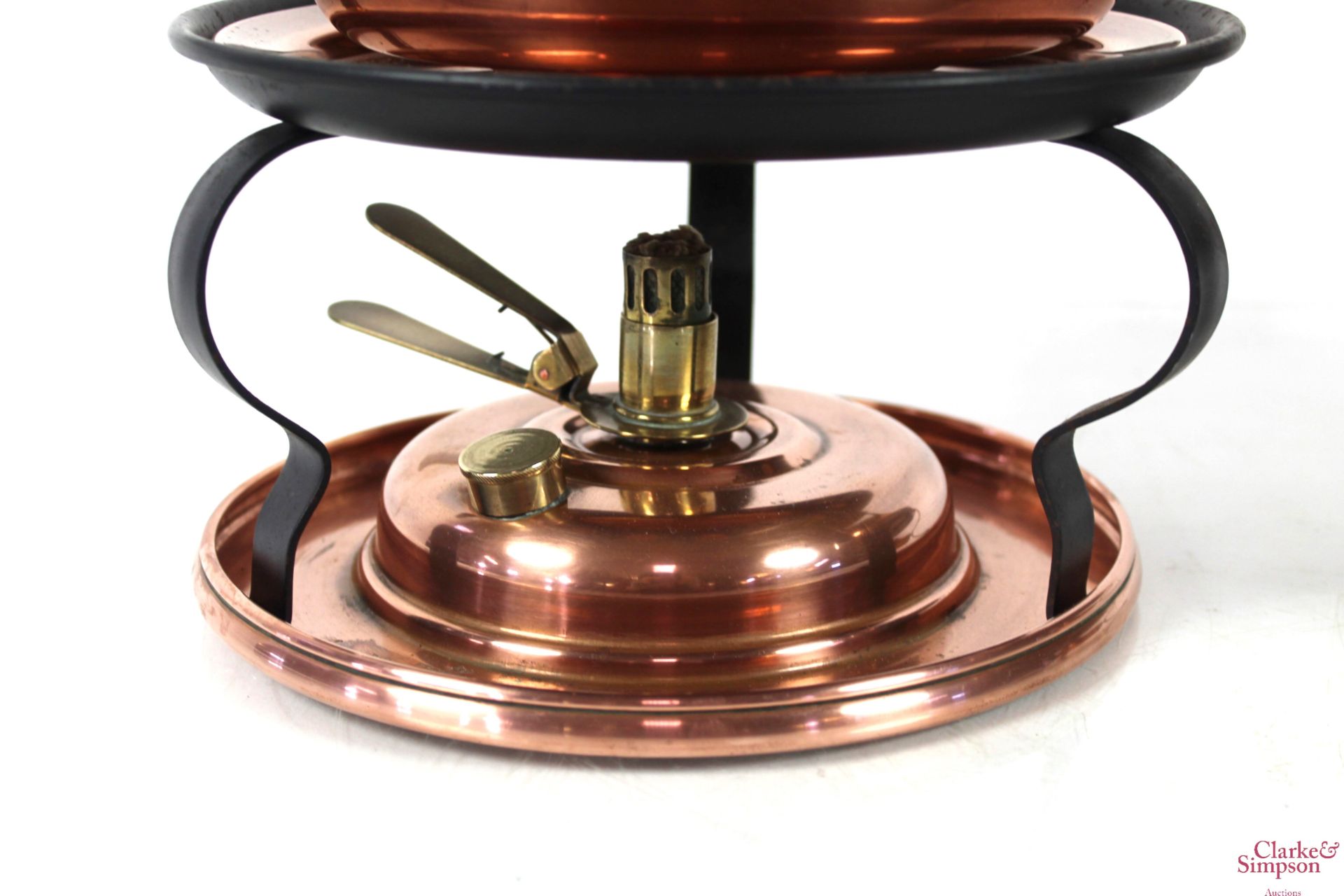 Two copper fondue sets with burners - Image 4 of 8