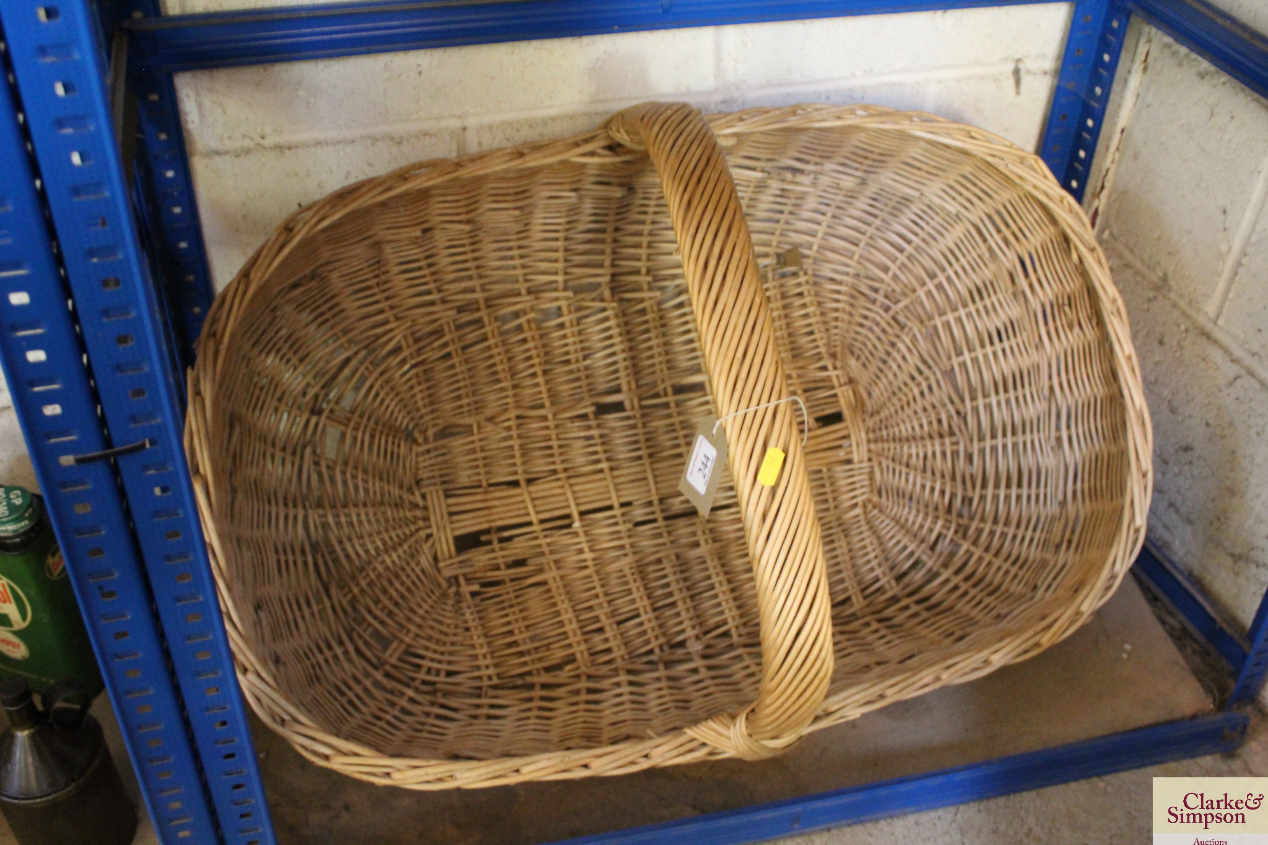 A large wicker basket, approx. 32" x 20"
