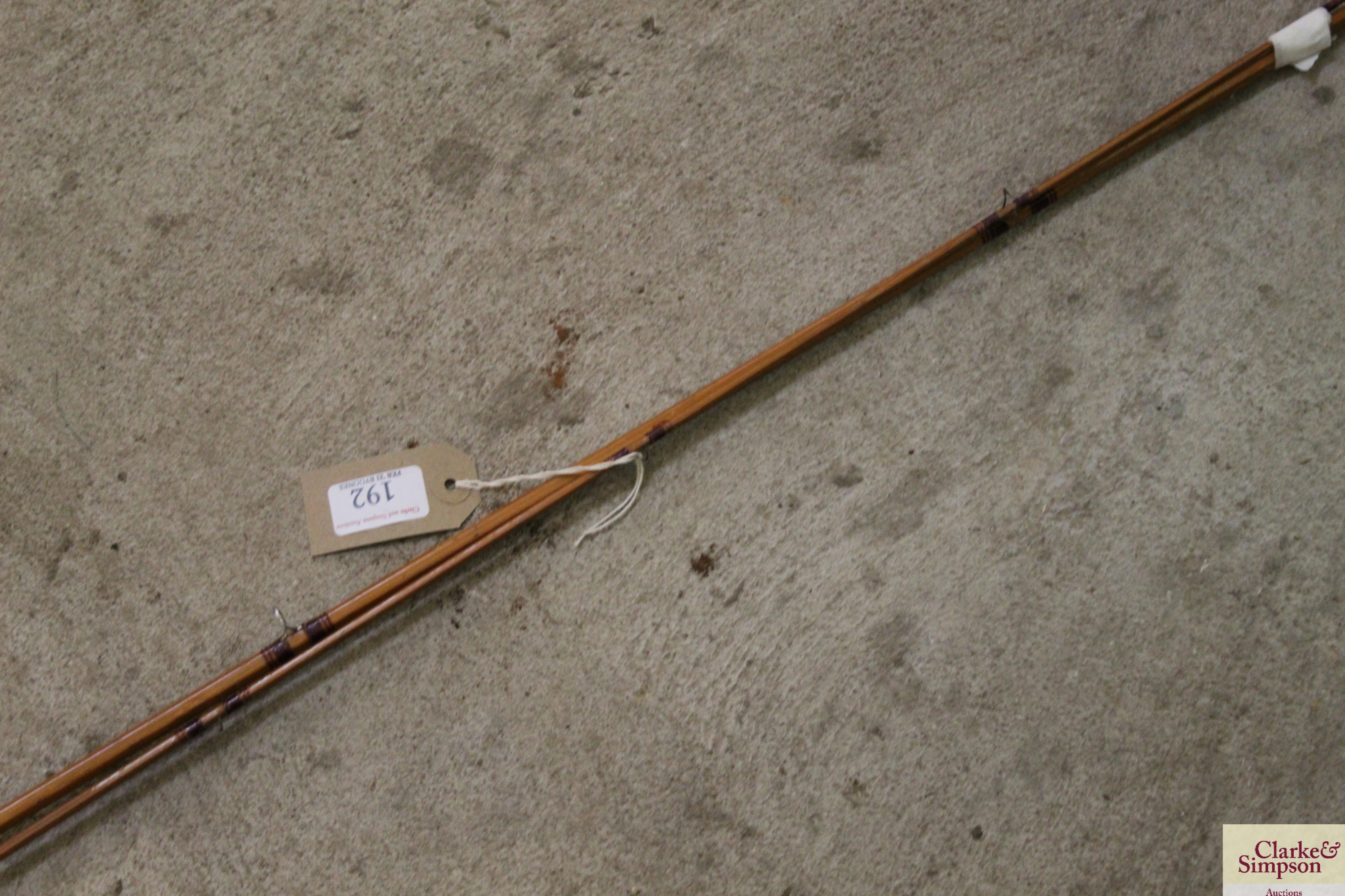 A two piece split cane fishing rod - Image 3 of 6
