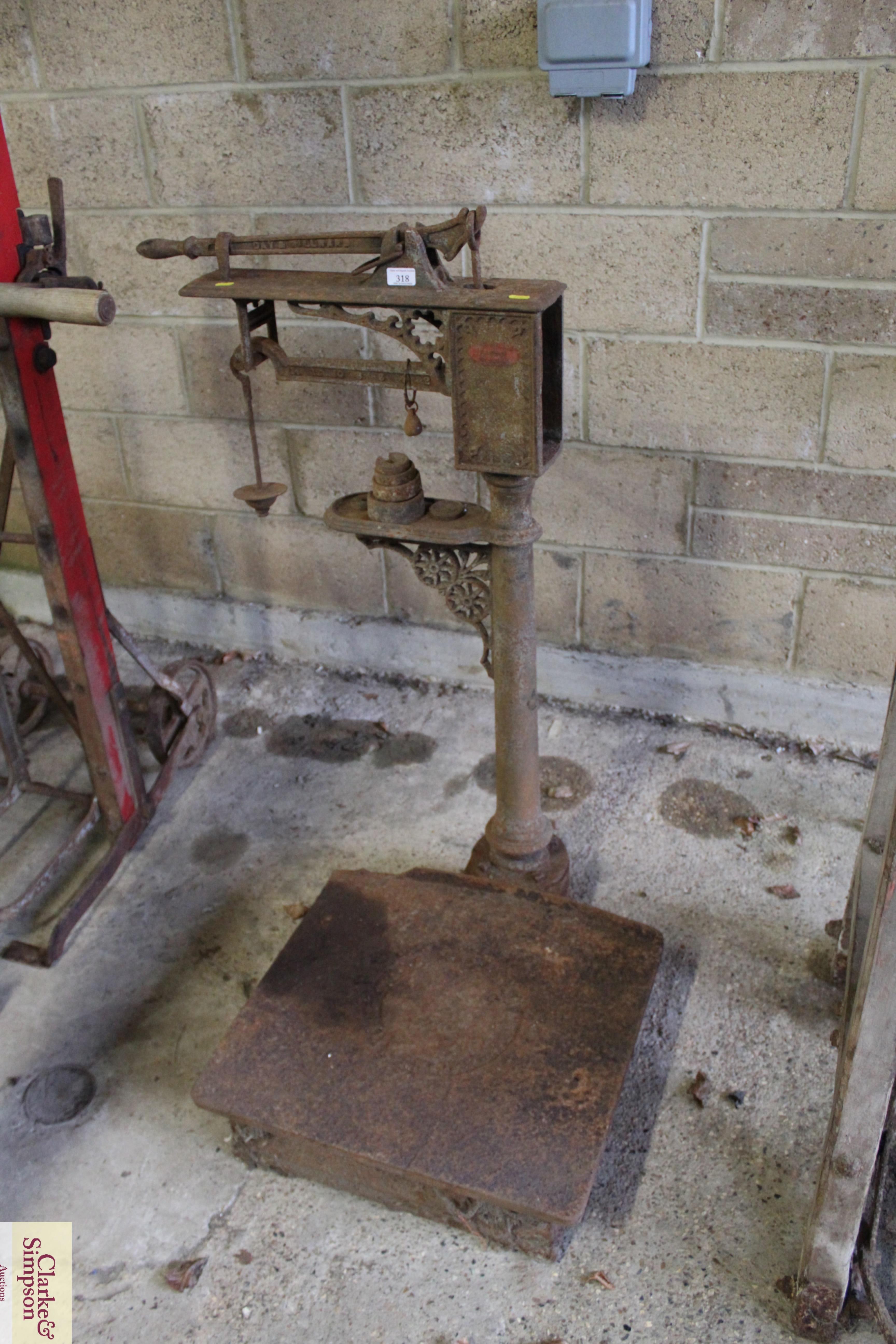 A Day & Millward set of sack scales and weights