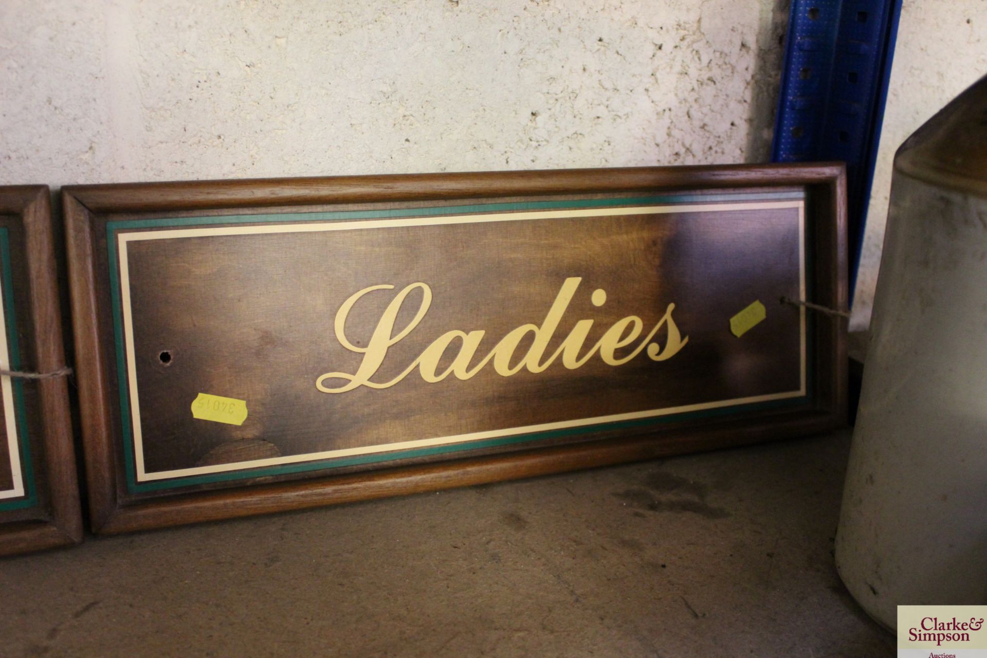 "Ladies and Gentleman's" signs - Image 3 of 3