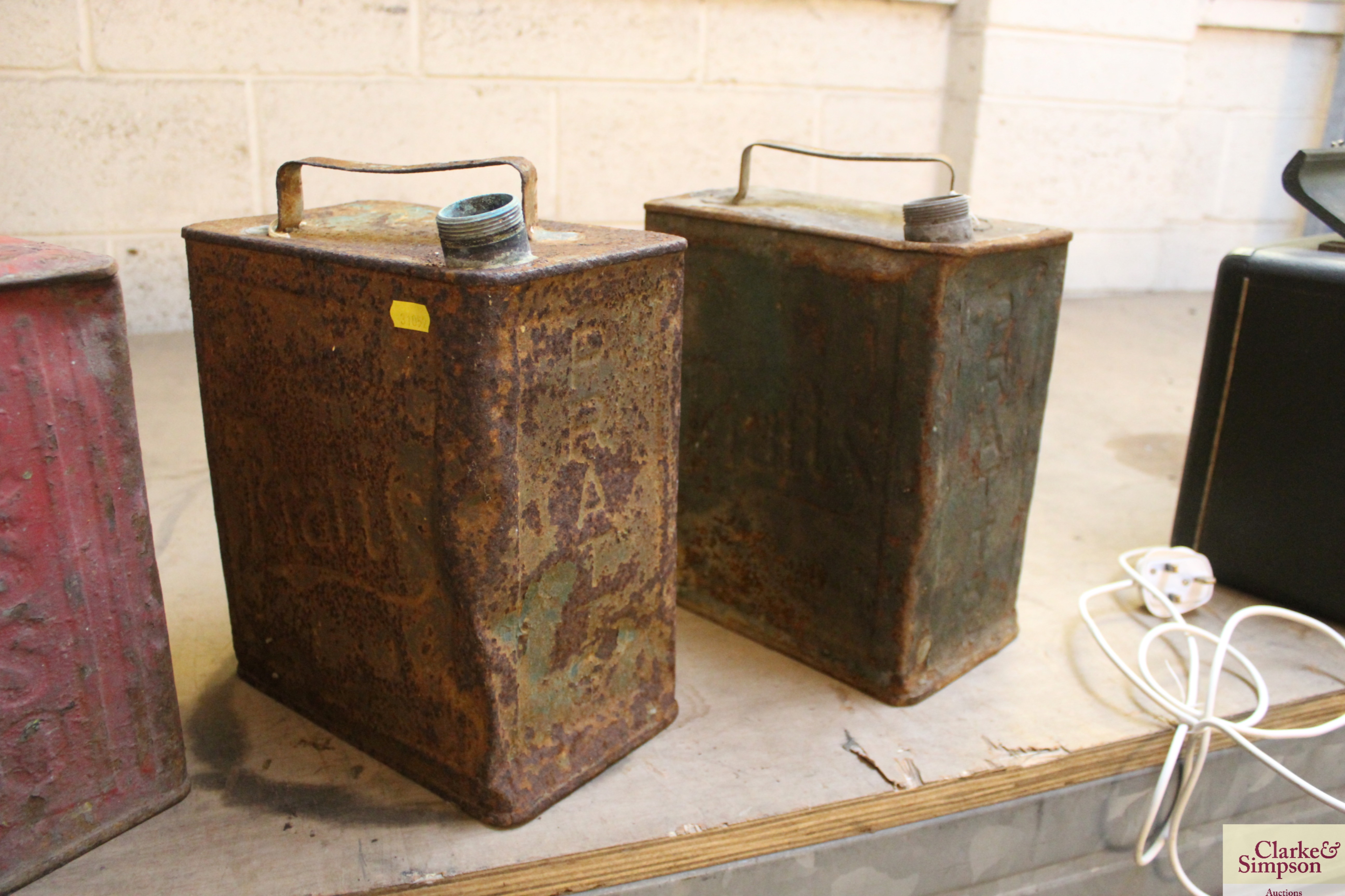 Five various two gallon petrol cans including Esso - Image 4 of 4