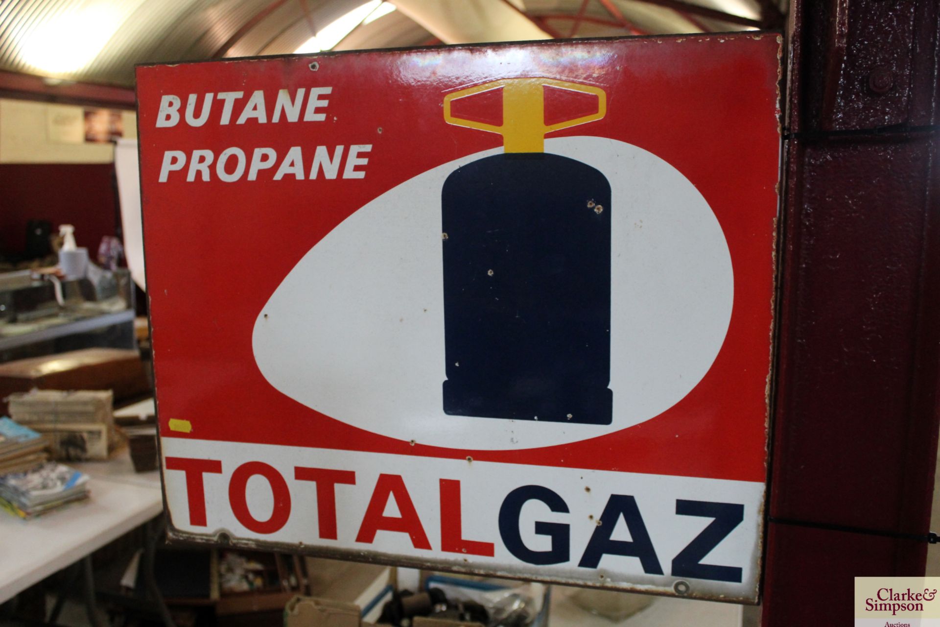 A Total Gaz enamel sign, approx. 24" x 19" - Image 6 of 10