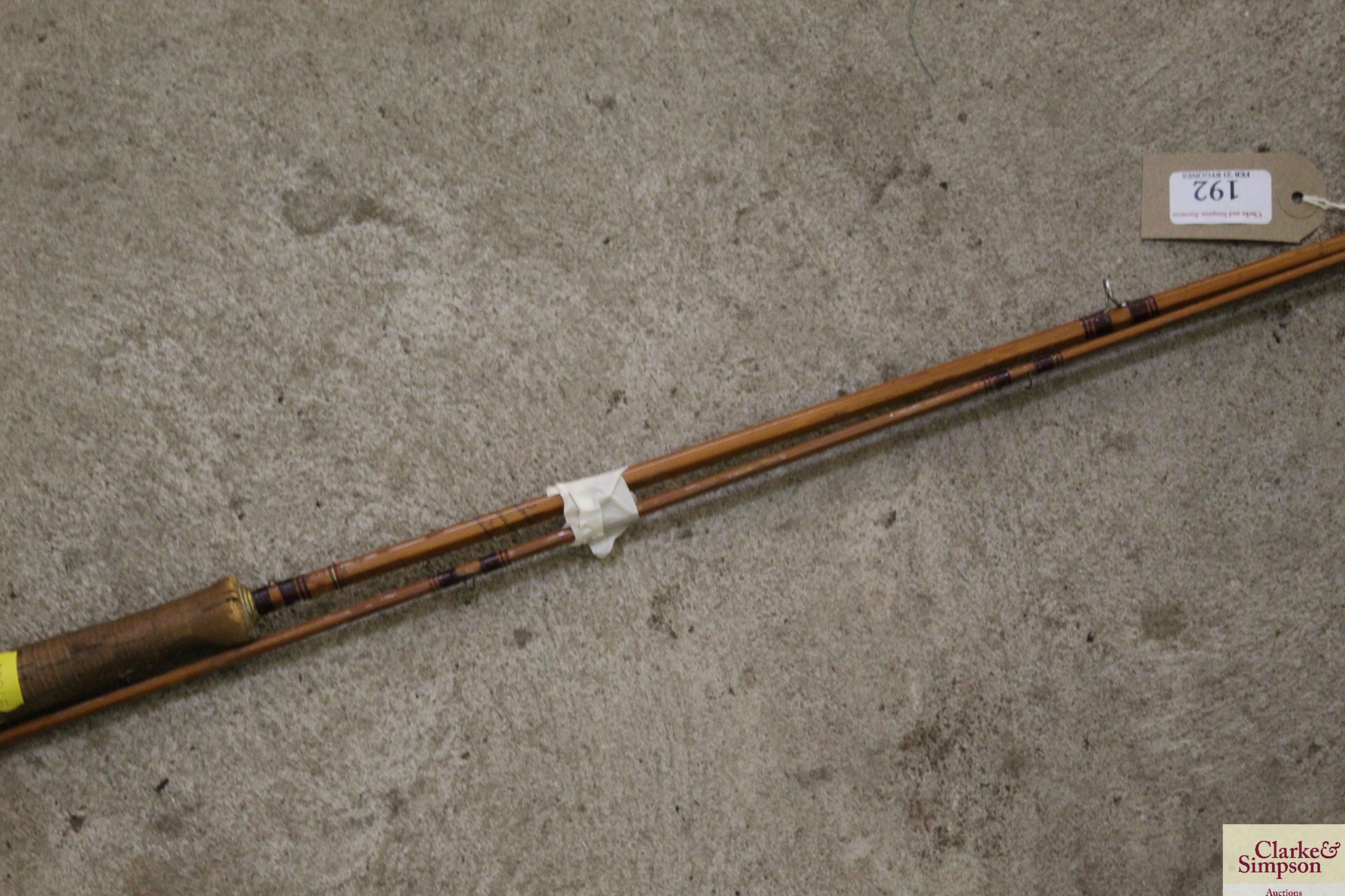 A two piece split cane fishing rod - Image 4 of 6