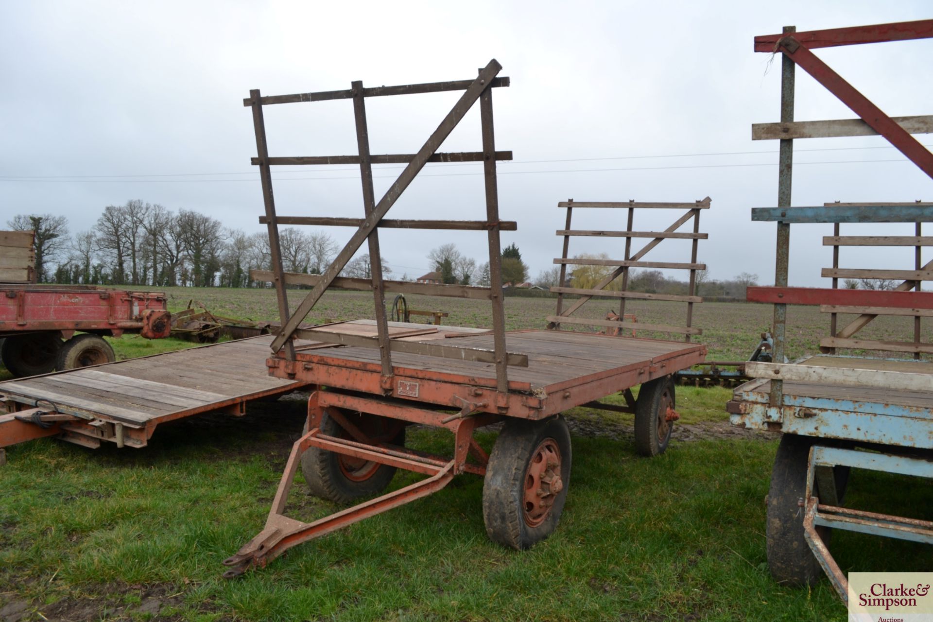 Tye 15ft four-wheel turntable trailer. With ladders. V