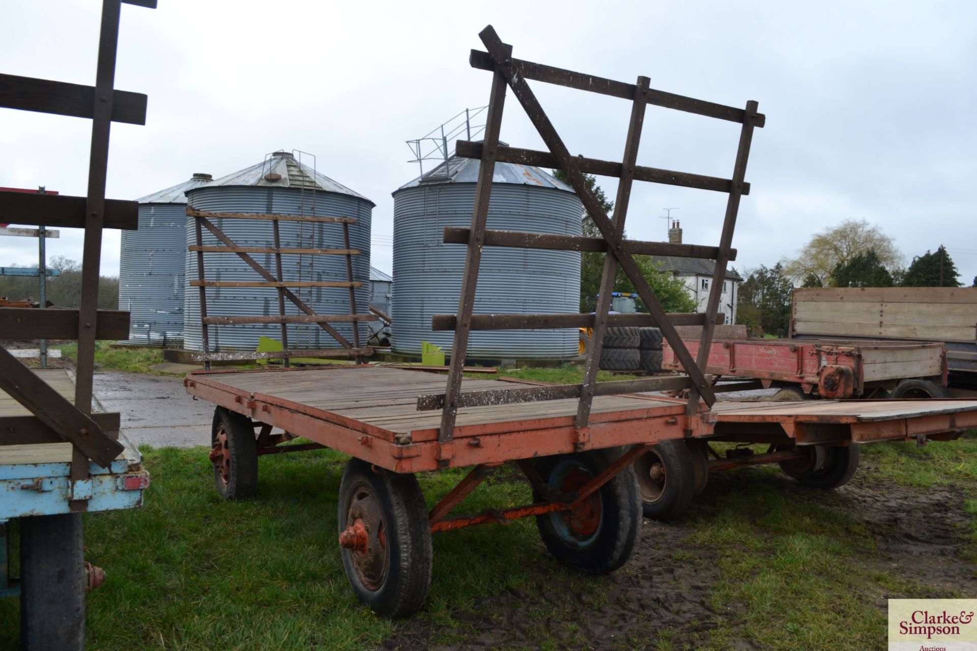 Tye 15ft four-wheel turntable trailer. With ladders. V - Image 4 of 15