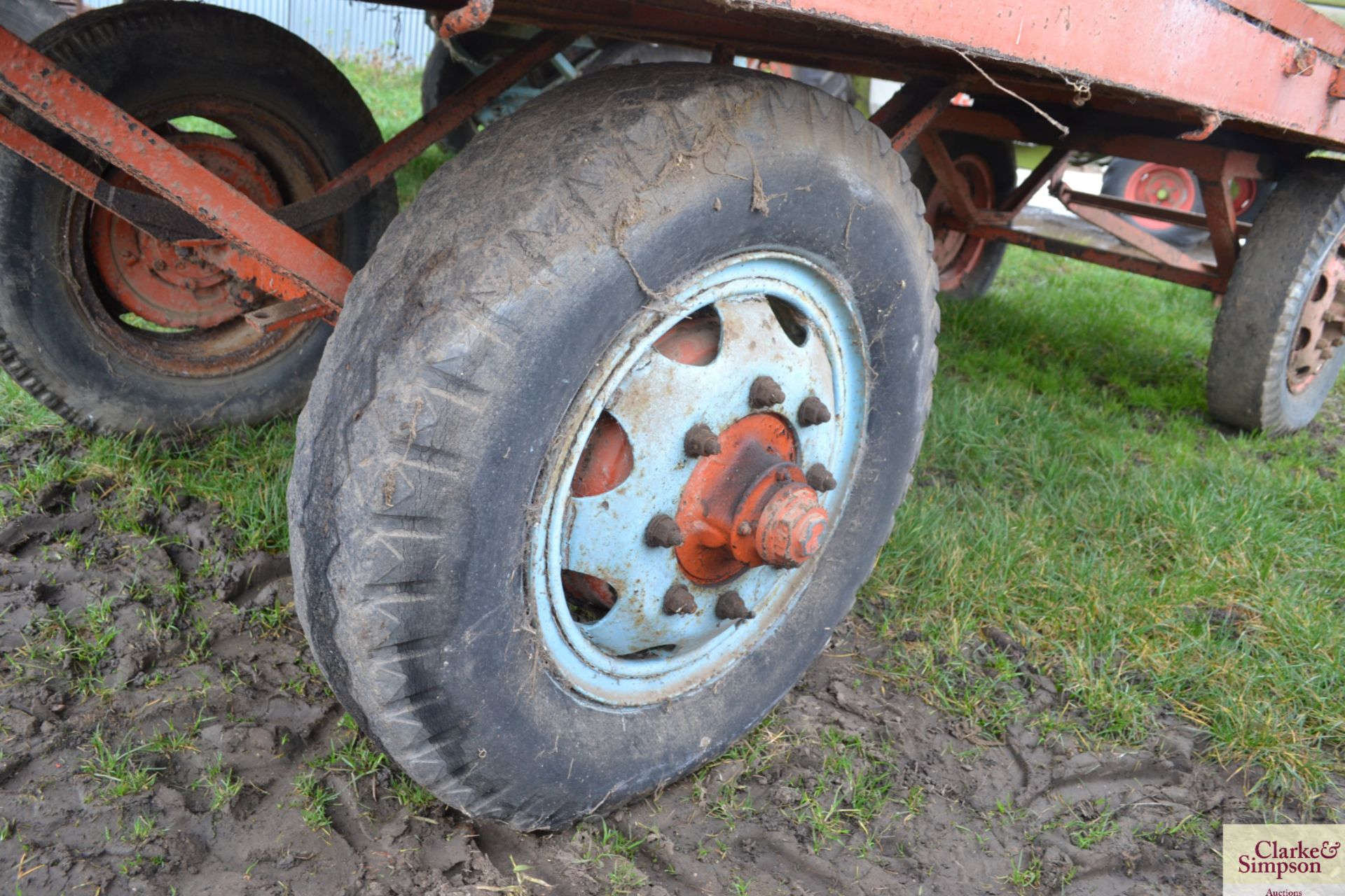 Tye 15ft four-wheel turntable trailer. With ladders. V - Image 12 of 15