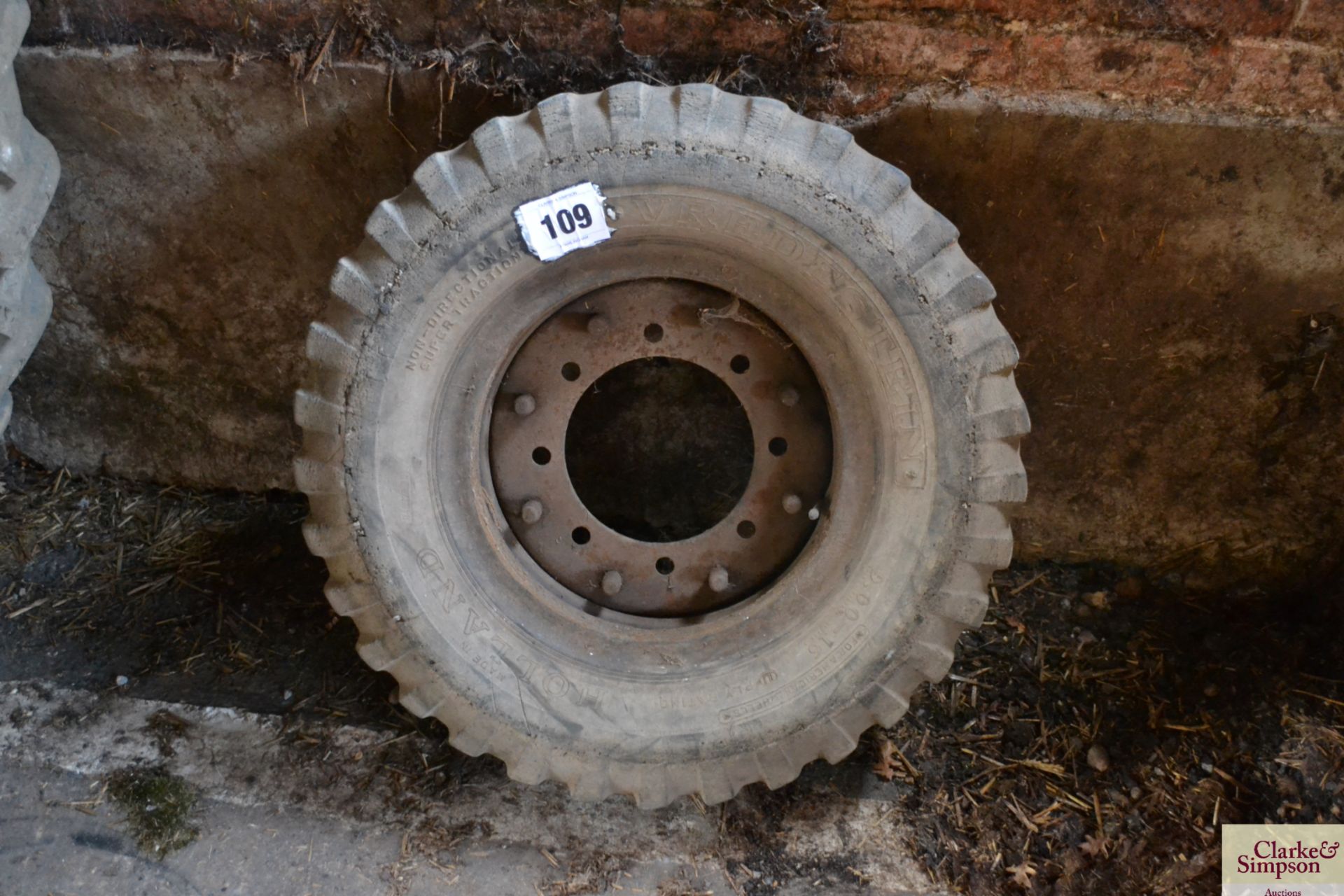 9.00-16 trailer wheel and tyre. V