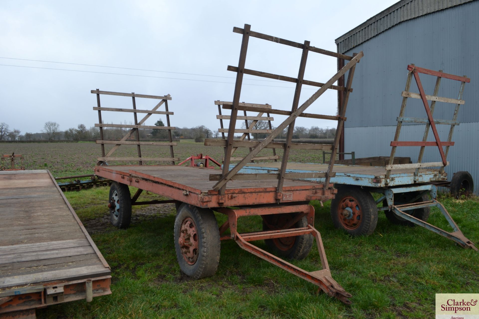 Tye 15ft four-wheel turntable trailer. With ladders. V - Image 2 of 15