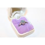 A 925 silver and abalone shell mounted ring