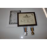BWM and Victory medals to 179023 Gnr. Charles Gadge RGA with service scroll, battle honours and some