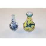 A miniature Chinese vase painted with green dragon