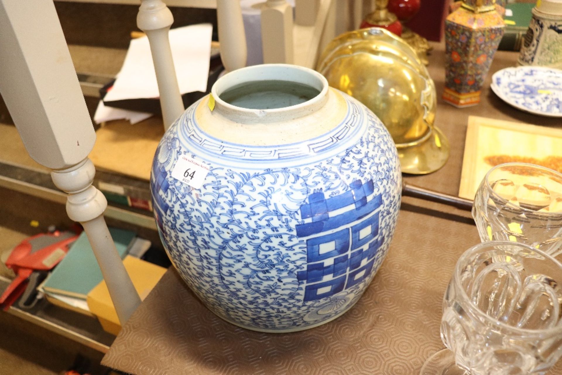 A large 19th Century Chinese blue and white jar de - Image 2 of 5