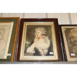 A pencil signed Ellen Jowett portrait, blind stamp