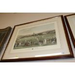 A framed and glazed print "The Cricket Match Betwe
