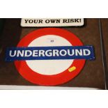 A cast iron Underground sign