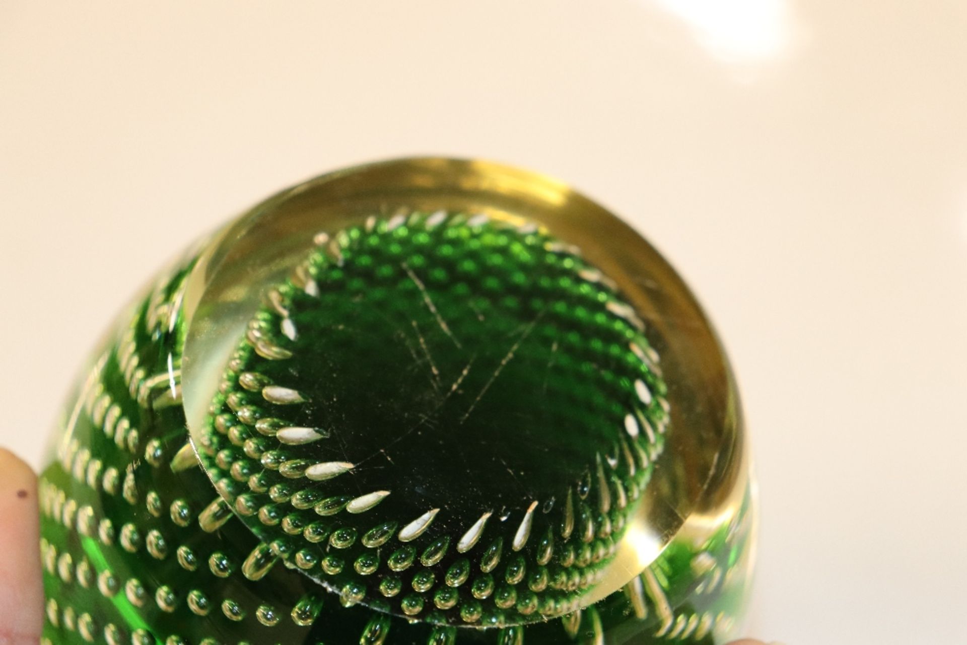 A heavy bubble glass paperweight and an Art Glass - Image 5 of 5